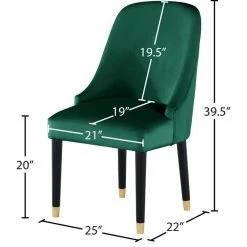 MOD The Maisie Dining Chair, Green, Velvet, Set Of 2 -abbyson shop 2c219fe902741805 0722 w800 h800 b1 p0