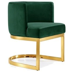 MOD The Fay Dining Chair, Green And Gold, Velvet