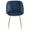 Lumisource Fran Chair, Gold Metal, Set Of 2, Blue Velvet