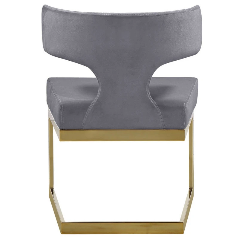 MOD The Eve Dining Chair, Gray And Gold, Velvet And Metal 5 MOD The Eve Dining Chair, Gray And Gold, Velvet And Metal - Image 3