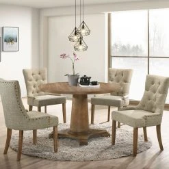 Acme Furniture Yotam Side Chair, Beige Fabric And Salvaged Oak Finish (2-Pc Set) -abbyson shop 2ee15a9a0fadeec2 6781 w800 h800 b0 p0