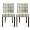 GDFStudio GDF Studio Rydel Fabric Dining Chairs, Set Of 2, Gray Plaid/Brown -abbyson shop 2fa1741c00b09585 5192 w800 h800 b1 p0