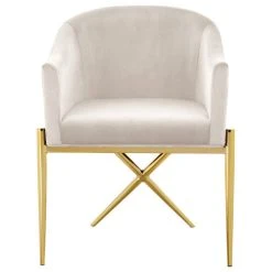 Meridian Furniture Xavier Velvet Dining Chair, Cream, Gold Legs 8 Meridian Furniture Xavier Velvet Dining Chair, Cream, Gold Legs -abbyson shop 2fa1e5b00dd706de 3377 w800 h800 b1 p0