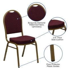 Flash Furniture HERCULES Banquet Stack Chair, Dome Back, Gold Frame, Burgundy Fabric, 37.5"H -abbyson shop 3031695301b1221f 6630 w800 h800 b1 p0