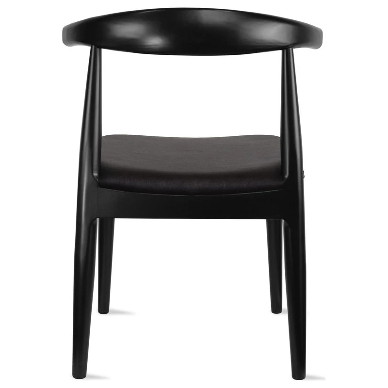 Homedotdot Set Of 2 Elbow Farmhouse Wooden Dining Chairs With PU Leather Seat, Black(assembled) 12 Homedotdot Set Of 2 Elbow Farmhouse Wooden Dining Chairs With PU Leather Seat, Black(assembled) - Image 10