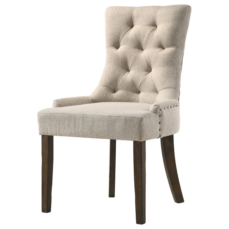 Acme Furniture Farren Side Chair, Beige Fabric And Espresso Finish 3 Acme Furniture Farren Side Chair, Beige Fabric And Espresso Finish