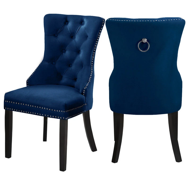 MOD The Monarch Dining Chair, Navy, Velvet Set Of 2 3 MOD The Monarch Dining Chair, Navy, Velvet Set Of 2