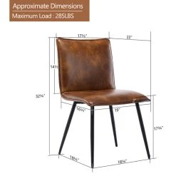 Duhome Elegant Lifestyle Set Of 4 Minimalist Faux Leather Side Chairs For Dining Room, Yellowish-Brown 11 Duhome Elegant Lifestyle Set Of 4 Minimalist Faux Leather Side Chairs For Dining Room, Yellowish-Brown -abbyson shop 3311a660004717ea 5217 w800 h800 b1 p0