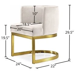 MOD The Fay Dining Chair, Cream And Gold, Velvet -abbyson shop 332184c30274148f 1283 w800 h800 b1 p0