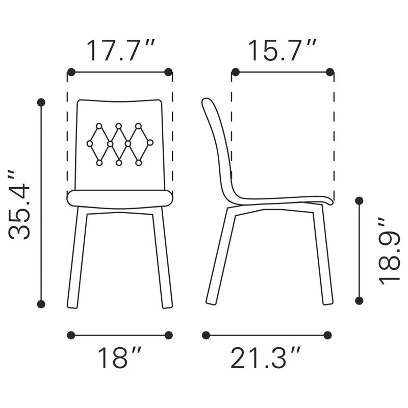 Zuo Modern Contemporary Orebro Dining Chair, Set Of 2, Graphite 11 Zuo Modern Contemporary Orebro Dining Chair, Set Of 2, Graphite - Image 9