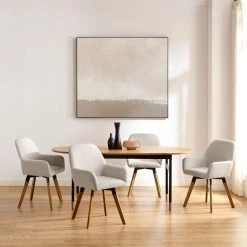 Art Leon Modern Swivel Linen Upholstered Dining Arm Chair, Set Of 2, Off White -abbyson shop 3581c49b03a2bdac 0321 w800 h800 b0 p0