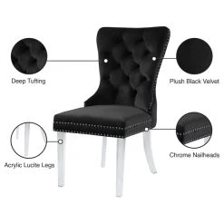MOD The Dame Dining Chair, Black, Velvet, Set Of 2 14 MOD The Dame Dining Chair, Black, Velvet, Set Of 2 -abbyson shop 38114fdc02741352 0743 w800 h800 b1 p0