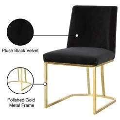 MOD The Josephine Velvet Dining Chair, Black And Gold, Set Of 2 -abbyson shop 38f16d9702741212 0758 w800 h800 b1 p0