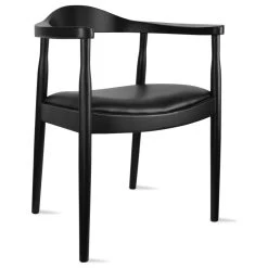 Homedotdot Real Oak Wood PU Leather Seat Wegner Kennedy With Arms Dining Chair, Black -abbyson shop 3ac129260fb6fb4d 0959 w800 h800 b1 p0
