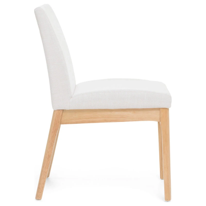 GDFStudio Oceanna Mid Century Modern Dining Chairs, Set Of 2, Light Beige/Oak, Fabric 6 GDFStudio Oceanna Mid Century Modern Dining Chairs, Set Of 2, Light Beige/Oak, Fabric - Image 4