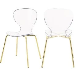 Meridian Furniture Clarion Dining Chair, Set Of 2, Gold