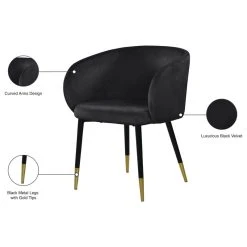 MOD The Soho Dining Chair, Black, Velvet -abbyson shop 3d11ddf40274129d 0757 w800 h800 b1 p0