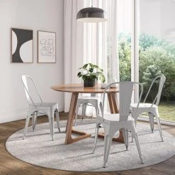 Belleze Trattoria Dining Chair, Metal, Stackable, Set Of 4, White -abbyson shop 3d31d4f8020f3834 7772 w800 h800 b0 p0