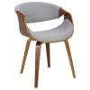 Lumisource Curvo Dining Chair, Walnut And Gray