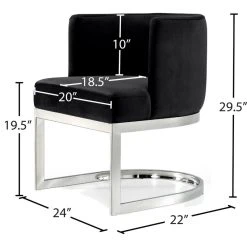 MOD The Fay Dining Chair, Black And Chrome, Velvet -abbyson shop 3df149d002741555 1287 w800 h800 b1 p0