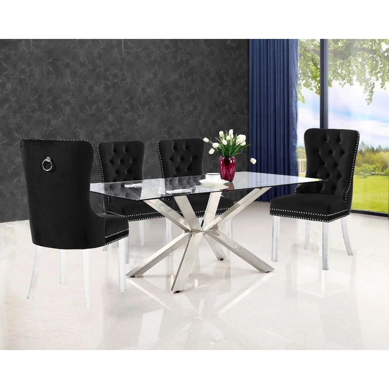 MOD The Dame Dining Chair, Black, Velvet, Set Of 2 7 MOD The Dame Dining Chair, Black, Velvet, Set Of 2 - Image 5