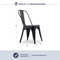 Belleze Trattoria Dining Chair, Metal, Stackable, Set Of 4, Antique Black 11 Belleze Trattoria Dining Chair, Metal, Stackable, Set Of 4, Antique Black -abbyson shop 3f718619020f37f8 7737 w800 h800 b0 p0