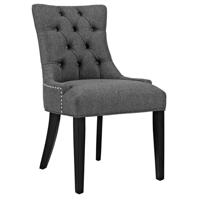 LexMod Regent Upholstered Fabric Dining Chair, Gray 9 LexMod Regent Upholstered Fabric Dining Chair, Gray - Image 7