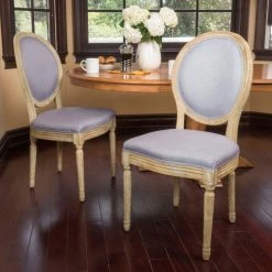 GDFStudio GDF Studio Phinnaeus French Country Fabric Dining Chairs (Set Of 2), Light Gray -abbyson shop 4131c64e01e4e69a 1444 w800 h800 b0 p0