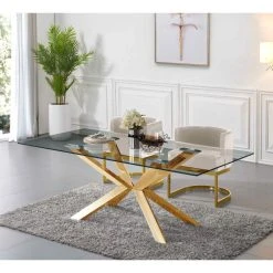 MOD The Fay Dining Chair, Cream And Gold, Velvet -abbyson shop 41a1074302741472 1283 w800 h800 b0 p0