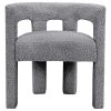 MOD The Camille Dining Chair, Bouclé Fabric, Grey