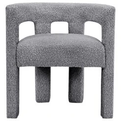 MOD The Camille Dining Chair, Bouclé Fabric, Grey