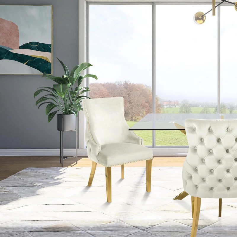 MOD The Sovereign Dining Chair, Cream, Velvet, Set Of 2 8 MOD The Sovereign Dining Chair, Cream, Velvet, Set Of 2 - Image 6