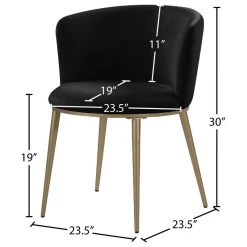 MOD The Almar Dining Chair, Black And Brushed Gold, Velvet And Iron, Set Of 2 -abbyson shop 4371be6602741736 1312 w800 h800 b1 p0