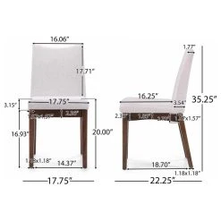 GDFStudio GDF Studio Gertrude Fabric & Wood Finish Dining Chairs, Set Of 2, Lightbeige/Wal -abbyson shop 4761f945037d820f 9957 w800 h800 b1 p0