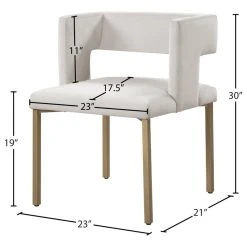 MOD The Verve Dining Chair, Cream And Brushed Gold, Velvet And Iron, Set Of 2 -abbyson shop 48612c370274199b 0783 w800 h800 b1 p0