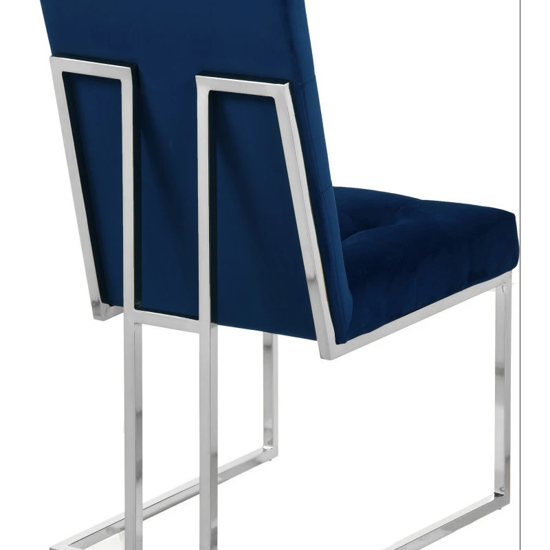 Meridian Furniture Alexis Velvet Dining Chair, Navy, Set Of 2 4 Meridian Furniture Alexis Velvet Dining Chair, Navy, Set Of 2 - Image 2
