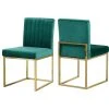 MOD The Dice Dining Chair, Green, Velvet, Gold Base, Set Of 2