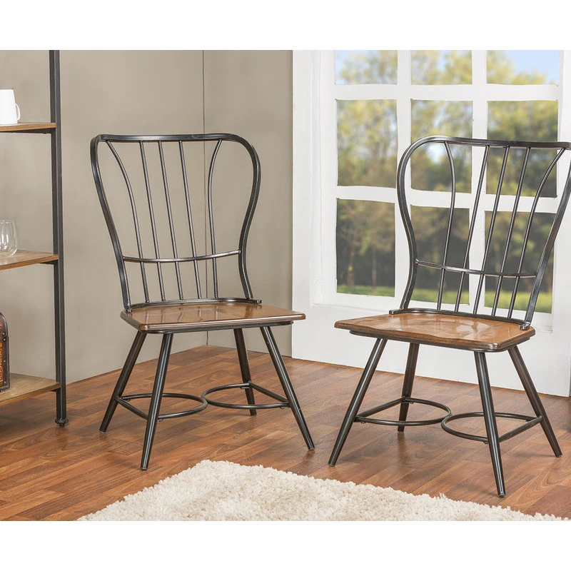 Wholesale Interiors Longford Dark-Walnut Wood And Black Metal Dining Chair, Set Of 2 6 Wholesale Interiors Longford Dark-Walnut Wood And Black Metal Dining Chair, Set Of 2 - Image 4