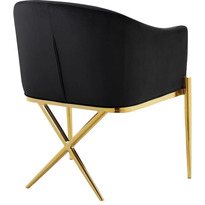 MOD The Parker Dining Chair, Velvet, Black, Gold Legs 4 MOD The Parker Dining Chair, Velvet, Black, Gold Legs - Image 2