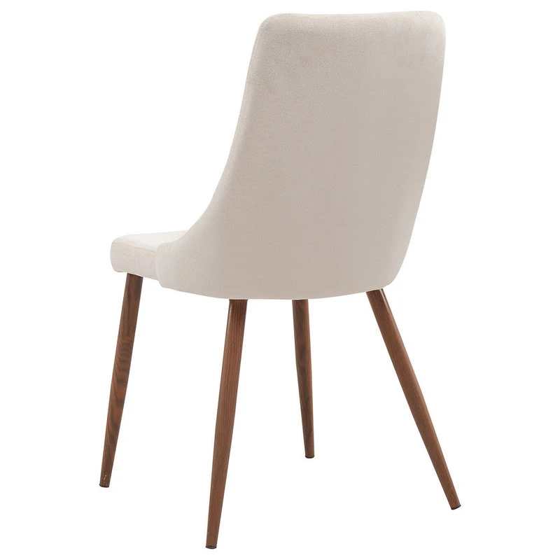 WHI Mid Century Fabric Side Chair (Set Of 2)- Beige, Beige/Walnut 4 WHI Mid Century Fabric Side Chair (Set Of 2)- Beige, Beige/Walnut - Image 2