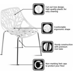 Costway Set Of 6 Birch Sapling Plastic Dining Chairs Stackable Armless White -abbyson shop 4df1fa8c0e5e13c5 1181 w800 h800 b1 p0