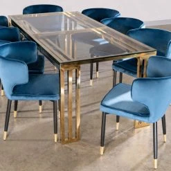 MOD The Rhea Dining Chair, Velvet, Set Of 2, Blue -abbyson shop 4f71a289005a403f 3272 w800 h800 b0 p0