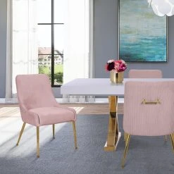 MOD The Cue Dining Chair, Pink And Gold, Pleated Velvet, Set Of 2 -abbyson shop 51b108f30274145c 0556 w800 h800 b0 p0