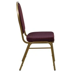 Flash Furniture HERCULES Banquet Stack Chair, Dome Back, Gold Frame, Burgundy Fabric, 37.5"H -abbyson shop 5431baf401b1221b 6630 w800 h800 b1 p0