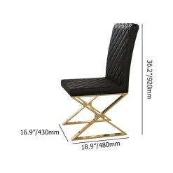 HOMARY Upholstered Black PU Leather Dining Chair Set Of 2 Stainless Steel Leg Gold 23 HOMARY Upholstered Black PU Leather Dining Chair Set Of 2 Stainless Steel Leg Gold -abbyson shop 56f10b270396e42f 3443 w800 h800 b1 p0
