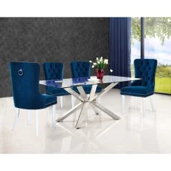 MOD The Dame Dining Chair, Navy, Velvet, Set Of 2 -abbyson shop 571180ea0274148c 0782 w800 h800 b0 p0