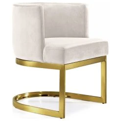 MOD The Fay Dining Chair, Cream And Gold, Velvet