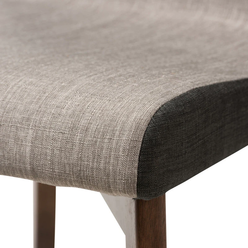 Baxton Studio Kimberly Beige And Brown Fabric Set Of 2 Dining Chair 6 Baxton Studio Kimberly Beige And Brown Fabric Set Of 2 Dining Chair - Image 4