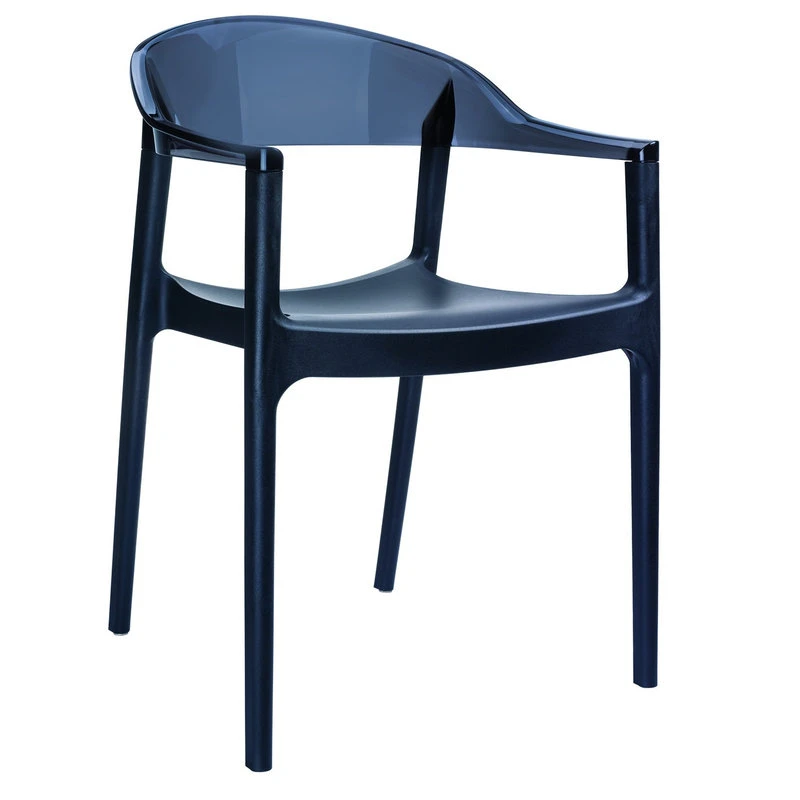 MOD The Enders Dining Chair, Black And Transparent Black, Polypropylene, Set Of 2 3 MOD The Enders Dining Chair, Black And Transparent Black, Polypropylene, Set Of 2