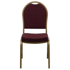 Flash Furniture HERCULES Banquet Stack Chair, Dome Back, Gold Frame, Burgundy Fabric, 37.5"H -abbyson shop 5b41a2e201b1221d 6630 w800 h800 b1 p0